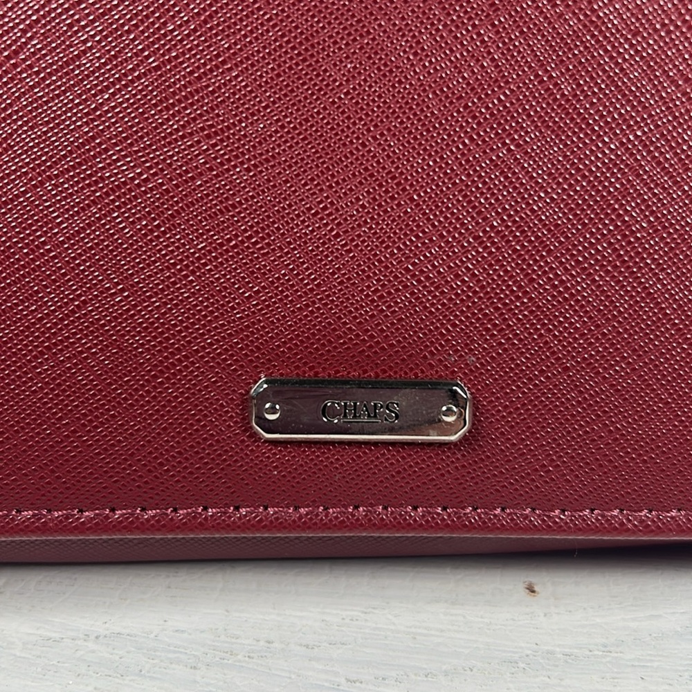 NWOT CHAPS Crossbody Wallet Removable Strap Burgundy Red CHAPS Purse - Picture 12 of 15